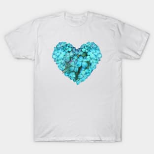 Heart from blue viollet flowers T-Shirt